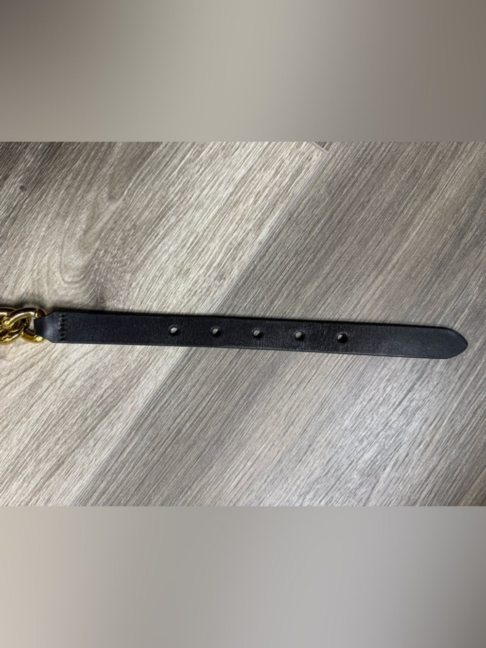 Banana Republic Gold Chain And Black Leather Belt XS Y2K Statement Belt - Picture 4 of 10
